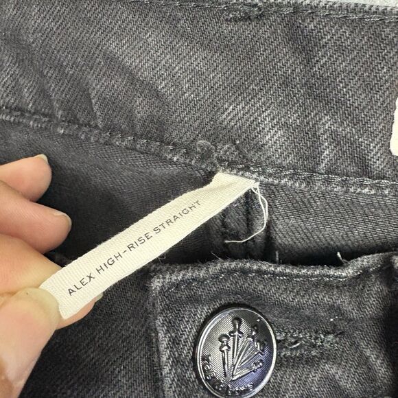 Rag & Bone Alex Straight Jeans Womens Size 26 black Button fly - Picture 4 of 12